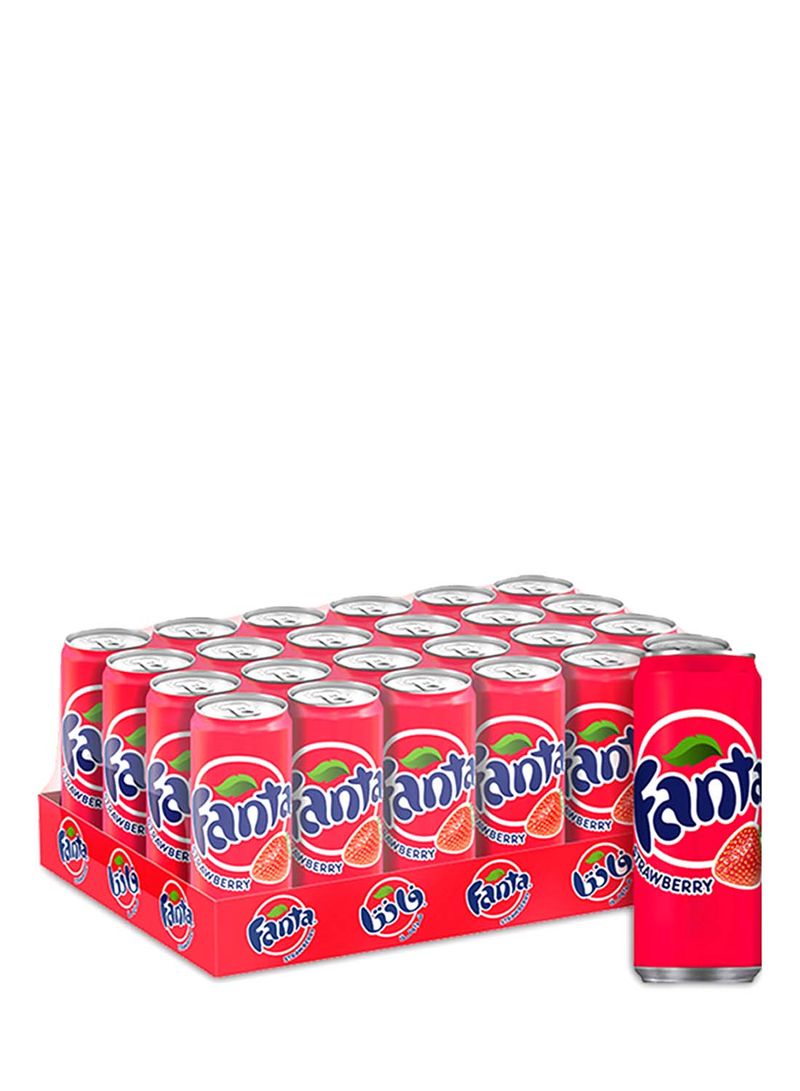 Strawberry Carbonated Soft Drink Cans 330ml Pack Of 24