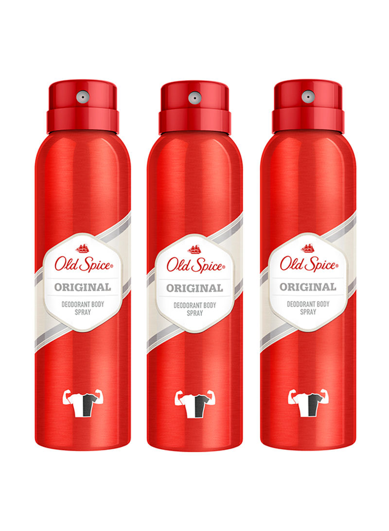 Original Deodorant Body Spray, Pack of 3 150ml