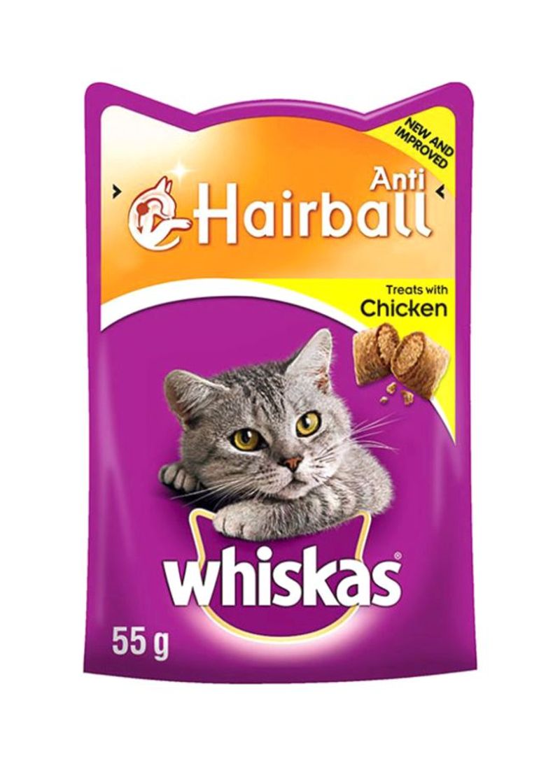 Pack Of 8 Anti-Hairball Treats With Chicken 440g