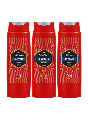 Captain Shower Gel And Shampoo, Pack of 3 250ml
