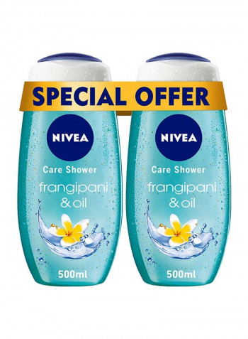 Pack Of 2 Frangipani And Oil Shower Gel 500ml