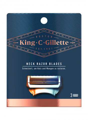 3-Piece Neck Shaving Razor Blades أسود