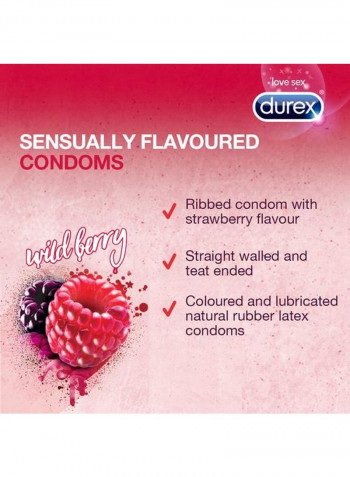 Strawberry Flavored Condoms - Pack of 12