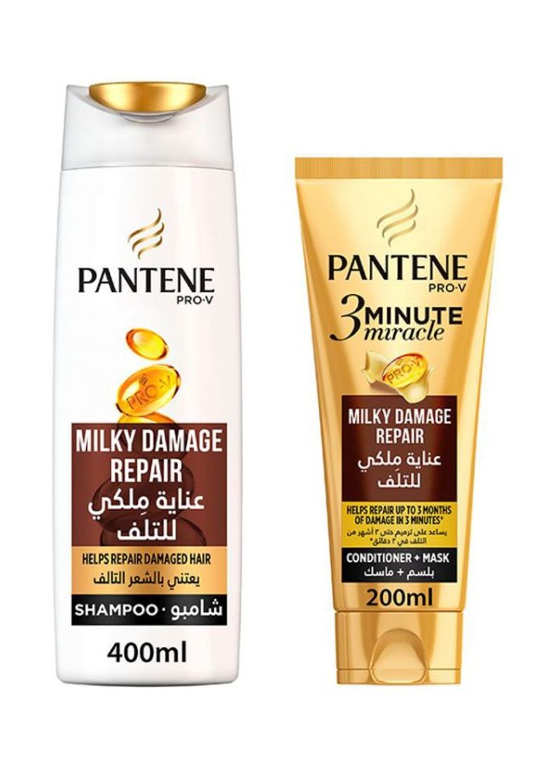 2-Piece Miracle Milky Damage Repair Set Shampoo(400), Conditioner(200)ml