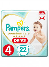 Pampers Premium Care Pants Diapers, Size 4, Maxi, 9-14 kg, Carry Pack, 22 Diapers