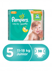 Baby-Dry Diapers, Size 5, Junior, 11-16kg, Jumbo Pack, 38 Count
