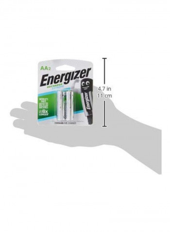 عبوة Recharge من 2 بطاريات فضي