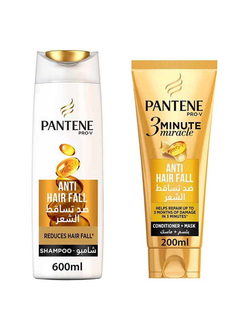 Pantene Anti Hair Fall 3 Minute Miracle Conditioner, 200 ml + 600 ml Shampoo 600,200ml