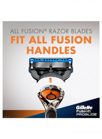 Fusion Pro Glide Razor With 2 Blade Refills Multicolour
