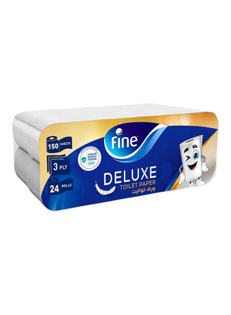 Pack Of 24 Deluxe Roll White 24 Rolls