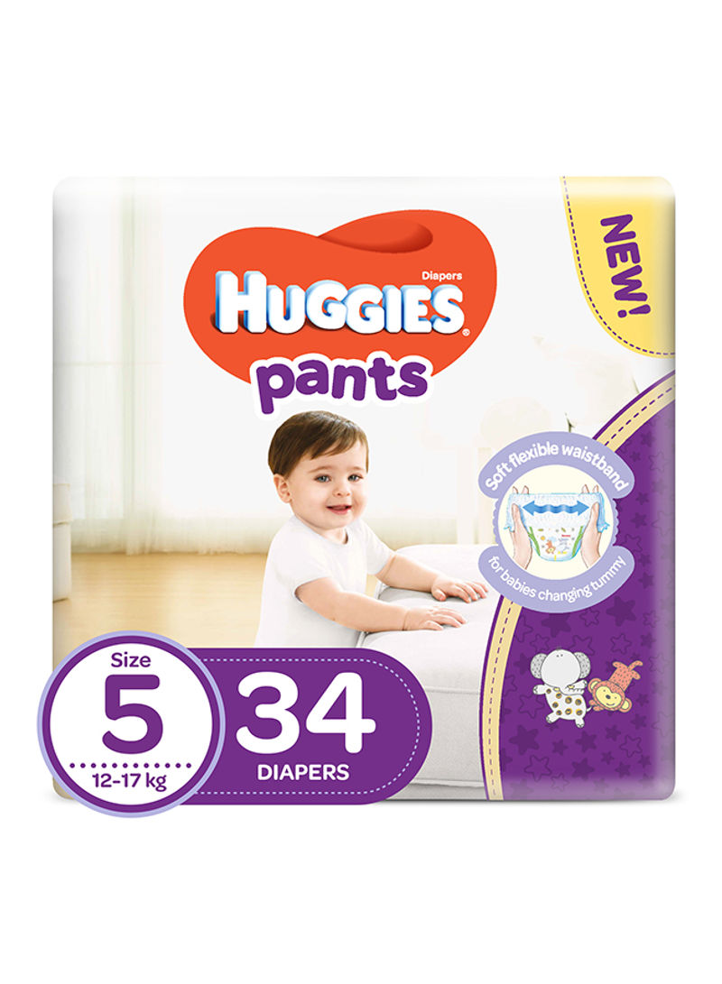 Baby Pants - Size 5, 12-17 Kg, 34 Count