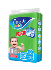 Baby Diapers, DoubleLock Technology , Size 3, Medium 4–9kg, Jumbo Pack. 52 Diaper Count