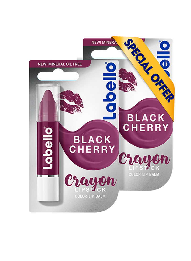 Pack Of 2 Colour Lip Balm Cherry Black 3g