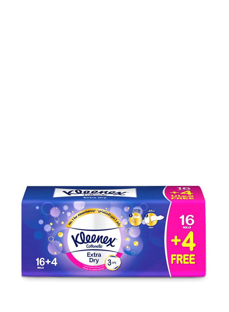 3 Ply Extra Dry Bath Tissue, 160 Sheet, Pack Of 20 White