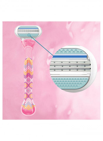 Treasures Women's Disposable Razors, 3 Count وردي