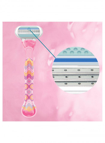 Treasures Women's Disposable Razors, 3 Count وردي