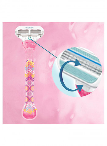 Treasures Women's Disposable Razors, 3 Count وردي