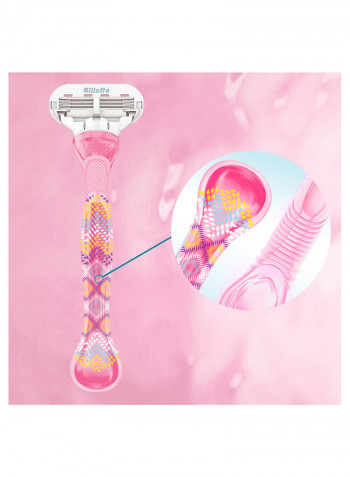 Treasures Women's Disposable Razors, 3 Count وردي