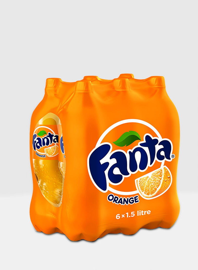 Orange Carbonated Soft Drink Pet Bottles 1.5L Pack Of 6 Orange