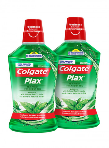 Pack Of 2 Plax Fresh Tea Mouthwash 500ml