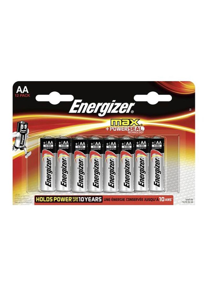 Pack Of 8 Max Power Seal Alkaline Batteries Silver/Black