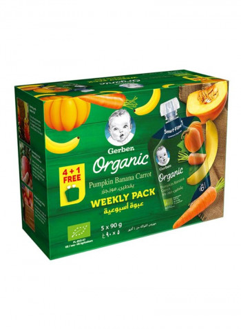 Organic Pumpkin Banana And Carrot Puree 90g Pack of 5