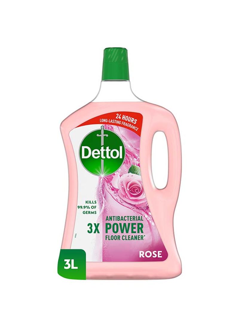 Rose Flavour Anti-Bacterial Power Floor Cleaner Pink 3L