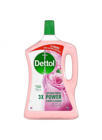 Rose Flavour Anti-Bacterial Power Floor Cleaner Pink 3L