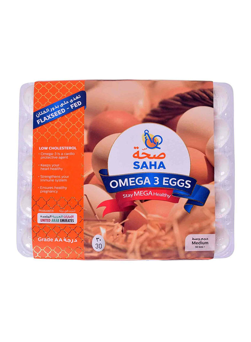 Omega 3 White Eggs Medium 30 Pieces