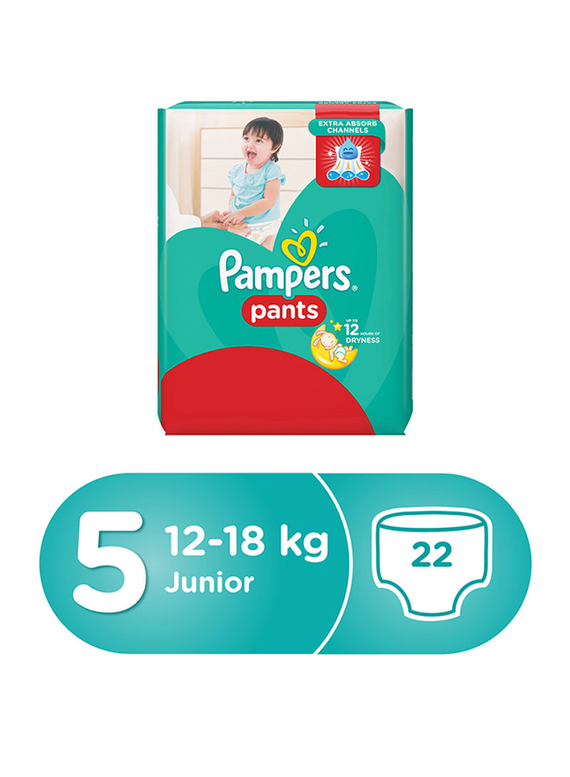 Pants Diapers, Size 5, Junior, 12-18 kg, 22 Count