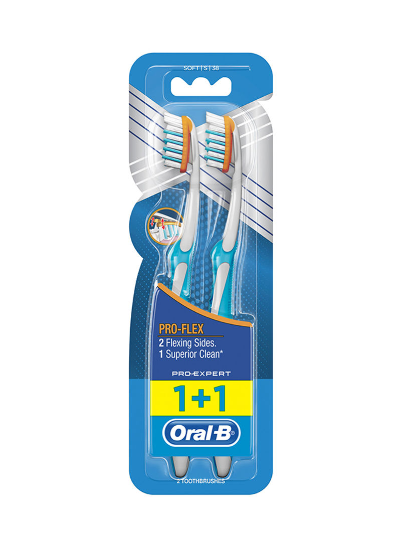 Pro-Flex Soft Manual Toothbrush (1+1 Free) Multicolour