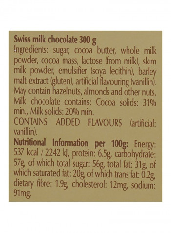 Swiss Premium Milk Chocolate Gold Tablets 300g