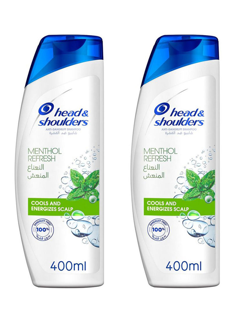 Pack Of 2 Menthol Refresh Anti-Dandruff Shampoo 400ml