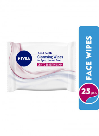 25-Piece 3-In-1 Cleansing Wipes