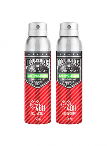 Lasting Legend Antiperspirant And Deodorant Spray 150ml + 150ml Pack of 2