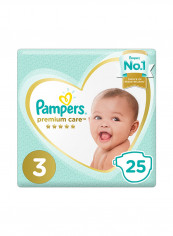 Premium Care Diapers, Size 3, 6-10 kg, Mid Pack, 25 Count
