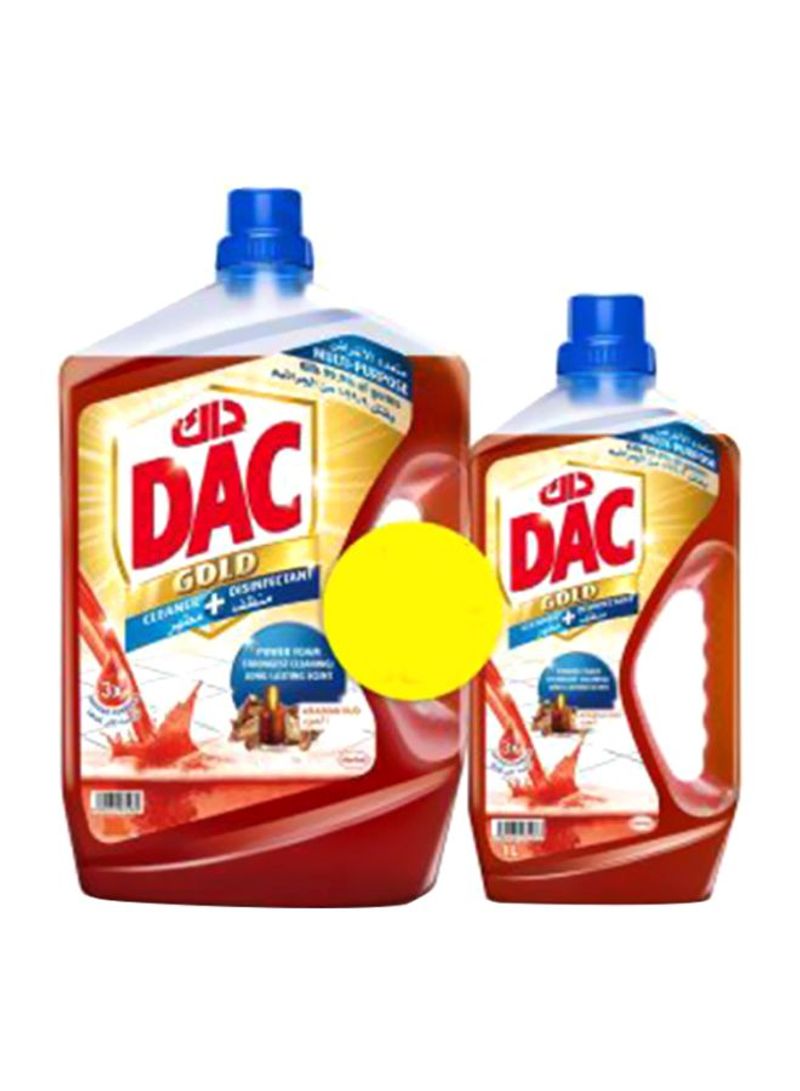 2-Piece Disinfectant Gold Oud Floor Cleaner Set Brown 4L