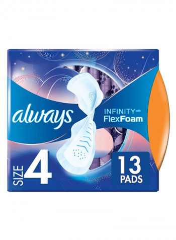 Sanitary Pads With Wings, Size 4, 13 count