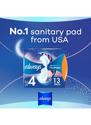 Sanitary Pads With Wings, Size 4, 13 count