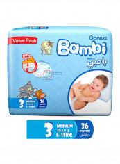 Baby Diapers Value Pack Size 3, Medium, 6-11 KG, 36 Count