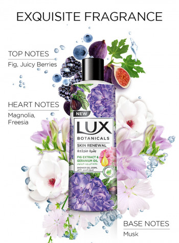 Botanicals Perfumed Body Wash for Skin Renewal with Fig Extract And Geranium Oil White 700ml