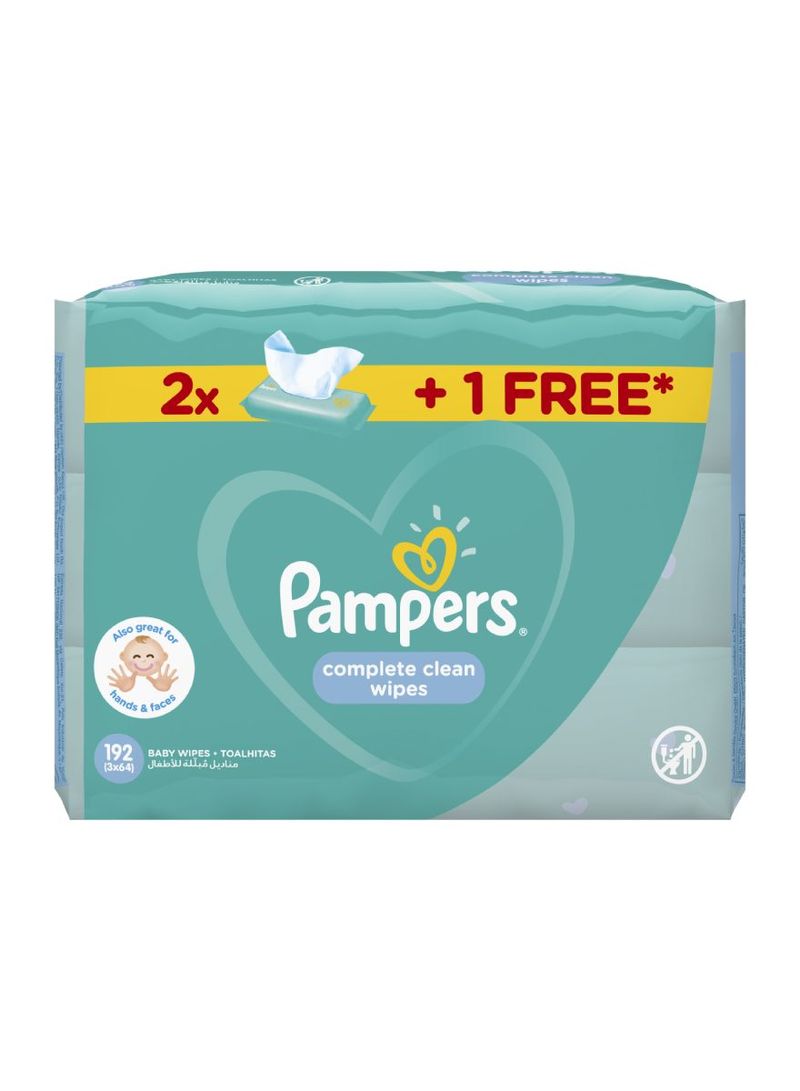 Complete Clean Baby Wipes, 2+1, 192 count