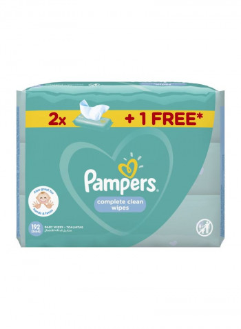 Complete Clean Baby Wipes, 2+1, 192 count