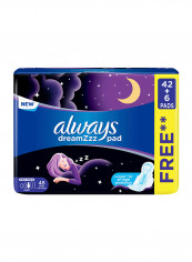 Always Clean And Dry Maxi Thick, Night Sanitary Pads With Wings, 48 Pads