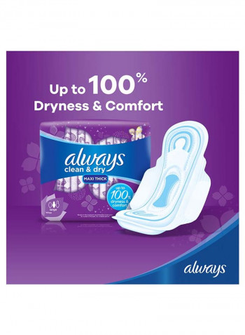 Clean And Dry Maxi Thick, Large Sanitary Pads With Wings, 50 Count Large White