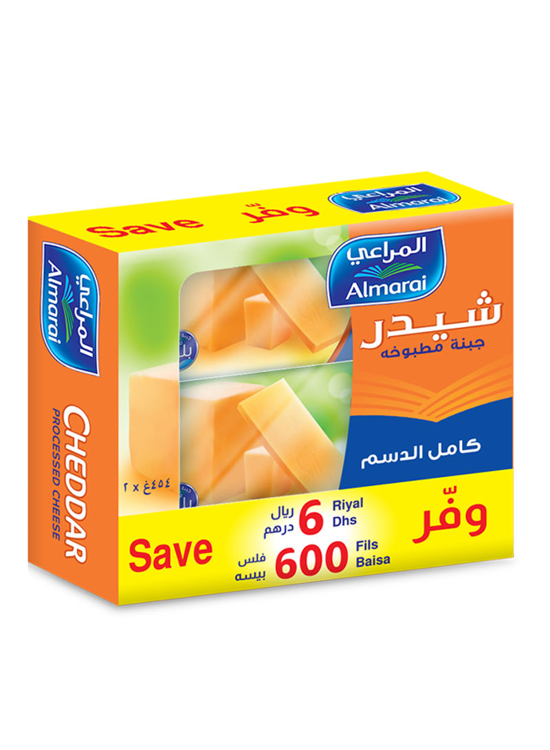 Cheddar Cheese Block Full Fat 454g Pack of 2