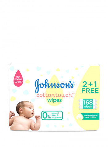Newborn Baby Wipes - CottonTouch, Extra Sensitive, 2+1 Packs Of 56, 168 Wipes