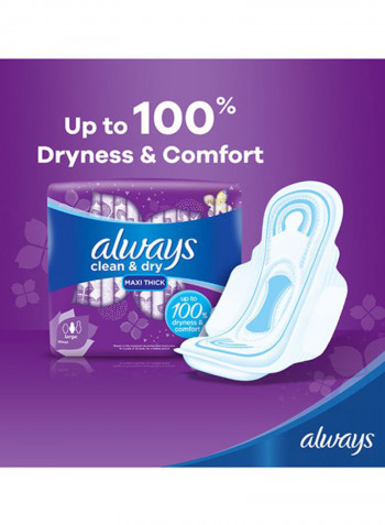 Clean And Dry Maxi Thick, Large sanitary pads with wings, 60 pads Large