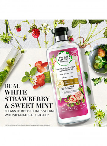 2-Piece White Strawberry And Sweet Mint Renew Natural Shampoo, Conditioner 400ml + 400ml