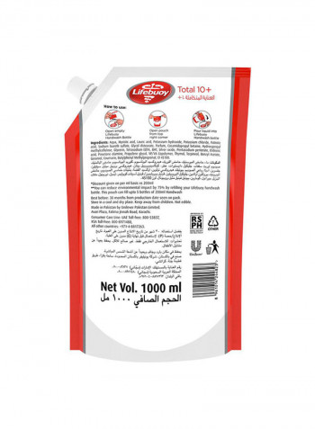 Anti Bacterial Hand Wash Total 10 Refill Pouch 1000ml